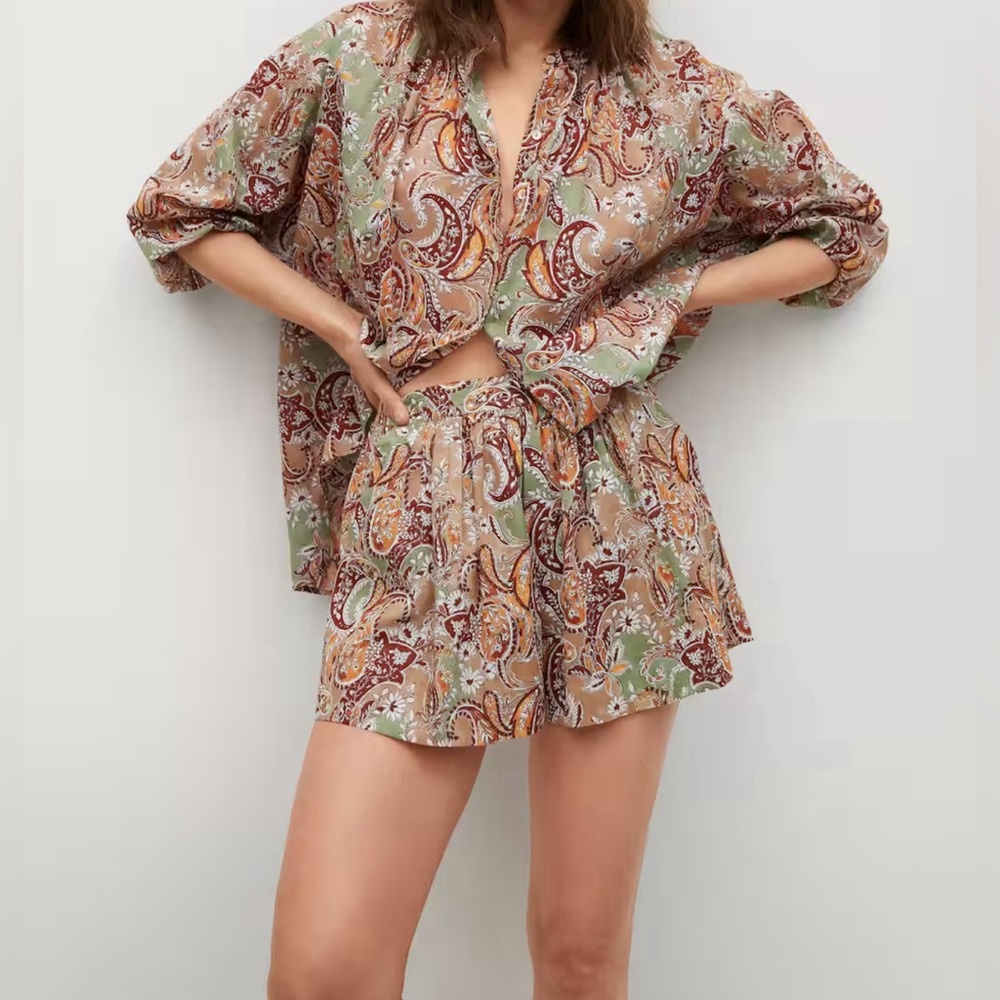 Printed Cotten-blend short